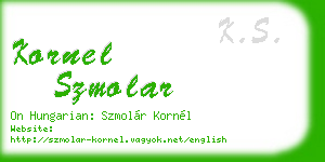kornel szmolar business card