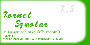 kornel szmolar business card